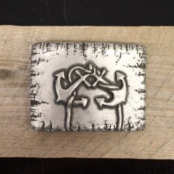 Rustic Silver Belt buckle double anchor