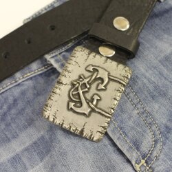 Rustic Silver Belt buckle double anchor