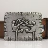 Rustic Silver Belt buckle double anchor