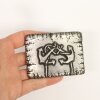 Rustic Silver Belt buckle double anchor