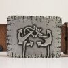 Rustic Silver Belt buckle double anchor