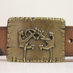 Antique Brass Belt buckle double anchor