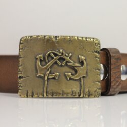 Antique Brass Belt buckle double anchor