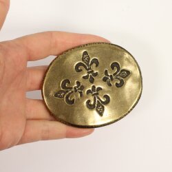 Antique Brass Belt buckle Fleur de Lys