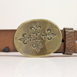 Antique Brass Belt buckle Fleur de Lys