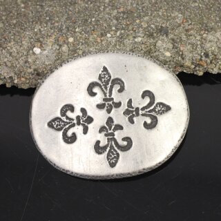 Fleur de Lys Quartett Grtelschnalle, Rustikal Silber