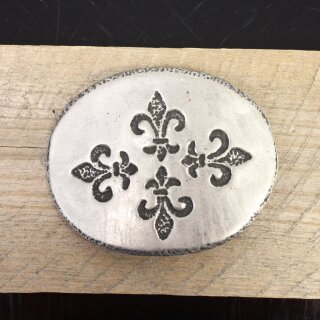 Fleur de Lys Quartett Grtelschnalle, Rustikal Silber