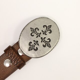 Fleur de Lys Quartett Grtelschnalle, Rustikal Silber