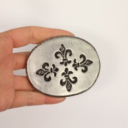 Rustic Silver Belt buckle Fleur de Lys