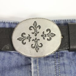 Rustic Silver Belt buckle Fleur de Lys