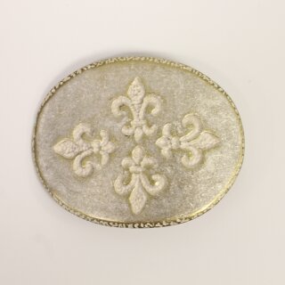 Fleur de Lys Quartett Grtelschnalle, Gold Perlmutt