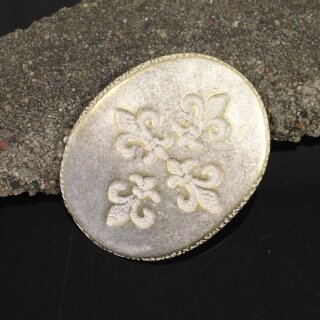 Fleur de Lys Quartett Grtelschnalle, Gold Perlmutt