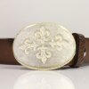 Gold Perlmutt Belt buckle Fleur de Lys