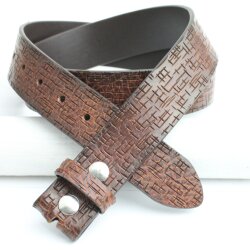 High-Class Leather Belts, Snap belts without buckle Cognac, 4 cm, 100 % Cow leather