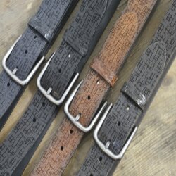 High-Class Leather Belts, Snap belts without buckle Cognac, 4 cm, 100 % Cow leather