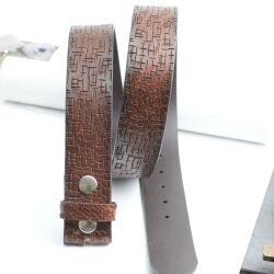 High-Class Leather Belts, Snap belts without buckle Cognac, 4 cm, 100 % Cow leather