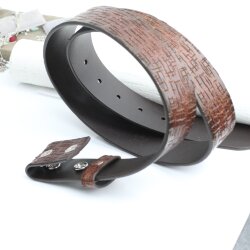 High-Class Leather Belts, Snap belts without buckle Cognac, 4 cm, 100 % Cow leather