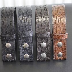 High-Class Leather Belts, Snap belts without buckle Cognac, 4 cm, 100 % Cow leather