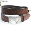 High-Class Leather Belts, Snap belts without buckle Cognac, 4 cm, 100 % Cow leather