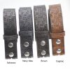 High-Class Leather Belts, Snap belts without buckle Cognac, 4 cm, 100 % Cow leather