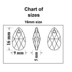 16 mm Pear-Shaped Pendant Swarovski Crystal
