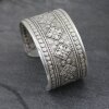 Indian Engraved WIDE Silver Statement Cuff Bracelet