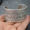 Indian Engraved WIDE Silver Statement Cuff Bracelet