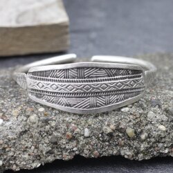 Indian Engraved WIDE Silver Statement Cuff Bracelet