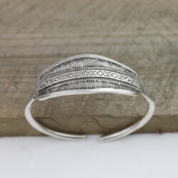 Indian Engraved WIDE Silver Statement Cuff Bracelet