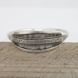 Indian Engraved WIDE Silver Statement Cuff Bracelet