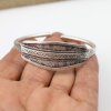 Indian Engraved WIDE Silver Statement Cuff Bracelet