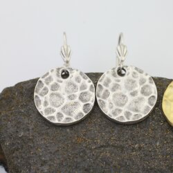 Hammered earrings, Dangle Earrings, round earrings,...