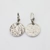 Hammered earrings, Dangle Earrings, round earrings, Antique Silver