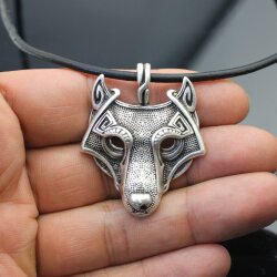 FENRIS Wolf Wikinger Anhänger Schmuck Antik Silber 1...