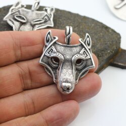 FENRIS Wolf Wikinger Anhänger Schmuck Antik Silber 1 stk