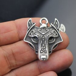 FENRIS Wolf Wikinger Anhänger Schmuck Antik Silber...