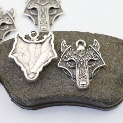 FENRIS Wolf Wikinger Anhänger Schmuck Antik Silber Halskette Selber Machen 1 stk