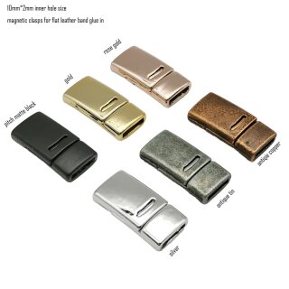 1 Magnetverschluss 26x13 mm ( 10x2 mm) altsilber