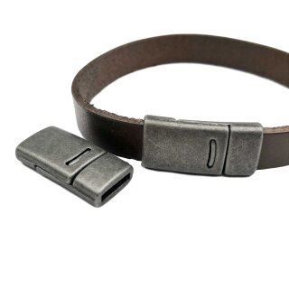 1 Magnetverschluss 26x13 mm ( 10x2 mm) altsilber