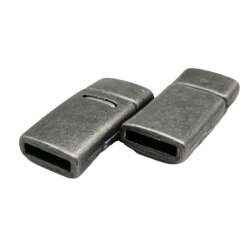 1 Magnetverschluss 26x13 mm (Ø 10x2 mm) altsilber