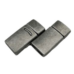 1 Magnetverschluss 26x13 mm (Ø 10x2 mm) altsilber