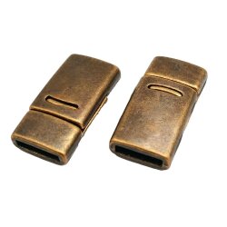 1 Magnetic Clasp 26x13 mm (Ø 10x2 mm) antique copper