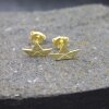 Origami Papierboot Ohrstecker / 925er Sterling Silber 18k vergoldet