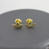 Sterling Silver paper boat earrings 18k Gold Plated