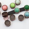 10 pcs. 12 mm Cabochons Sliderbeads for 8x2 mm flat braided leather, antique copper