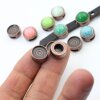 10 Schiebeperlen für 12 mm Cabochons für 8x2 mm Flaches Leder altkupfer