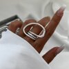 Auffälliger Ovaler Statement Ring in Silber – Wellenform Modern Minimalistisch