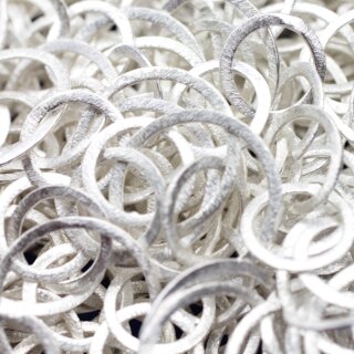 Lange Kette satinierte Ringglieder, Groe Satinierte Ring Glieder Kette 50 cm