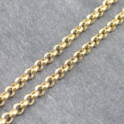 50 cm 18K Yellow Gold Plated Round Rolo Chain 6 mm