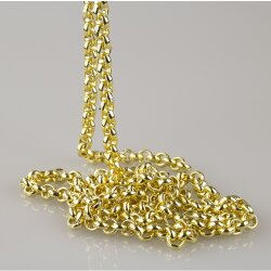 50 cm 18K Yellow Gold Plated Round Rolo Chain 6 mm